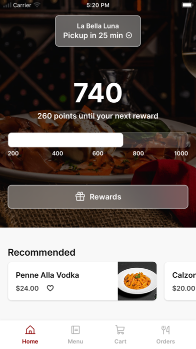 La Bella Luna app screenshot
