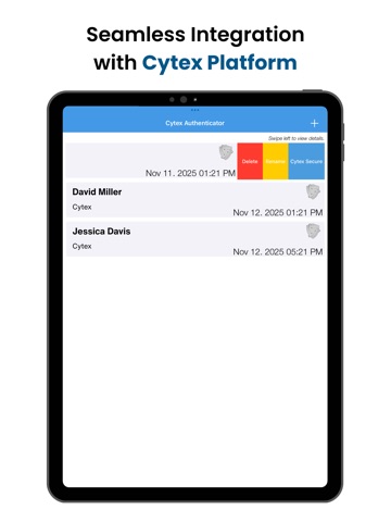 Cytex Authenticator iPad screenshot