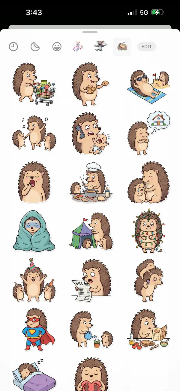 Screenshot #2 pour Cozy Hedgehog Stickers