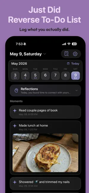 Just Did: Reverse To-Do List screenshot 1