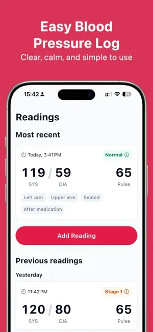 Blood Pressure: BP Log Tracker screenshot 1
