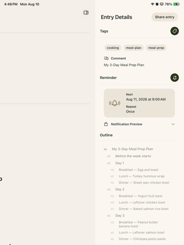 Truffle Journal iPad screenshot