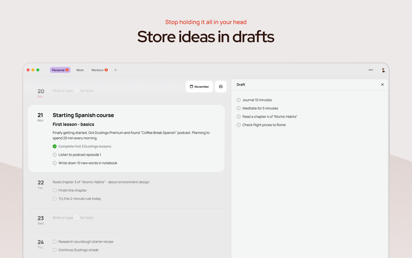 Paso: Tasks & Notes Timeline