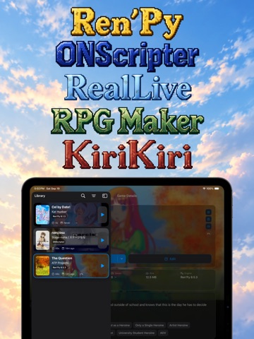 ZScripter: Visual Novel Player iPad screenshot 1