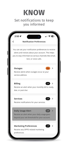 MyOPPD iPhone screenshot