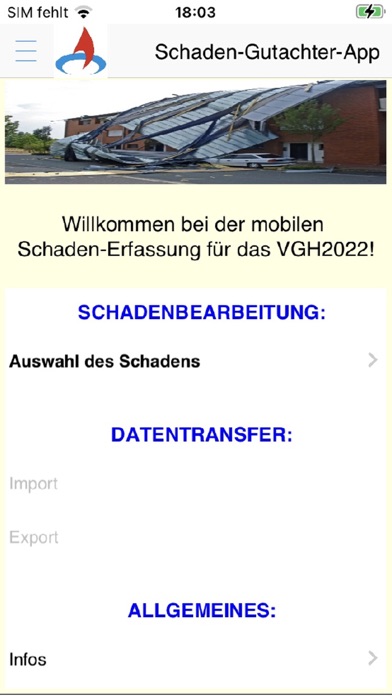 Schaden Gutachter App Screenshot