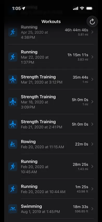 Workout Data Exporter screenshot 1