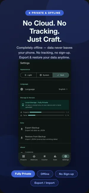 Loopora - Knit&Crochet Tracker screenshot 2