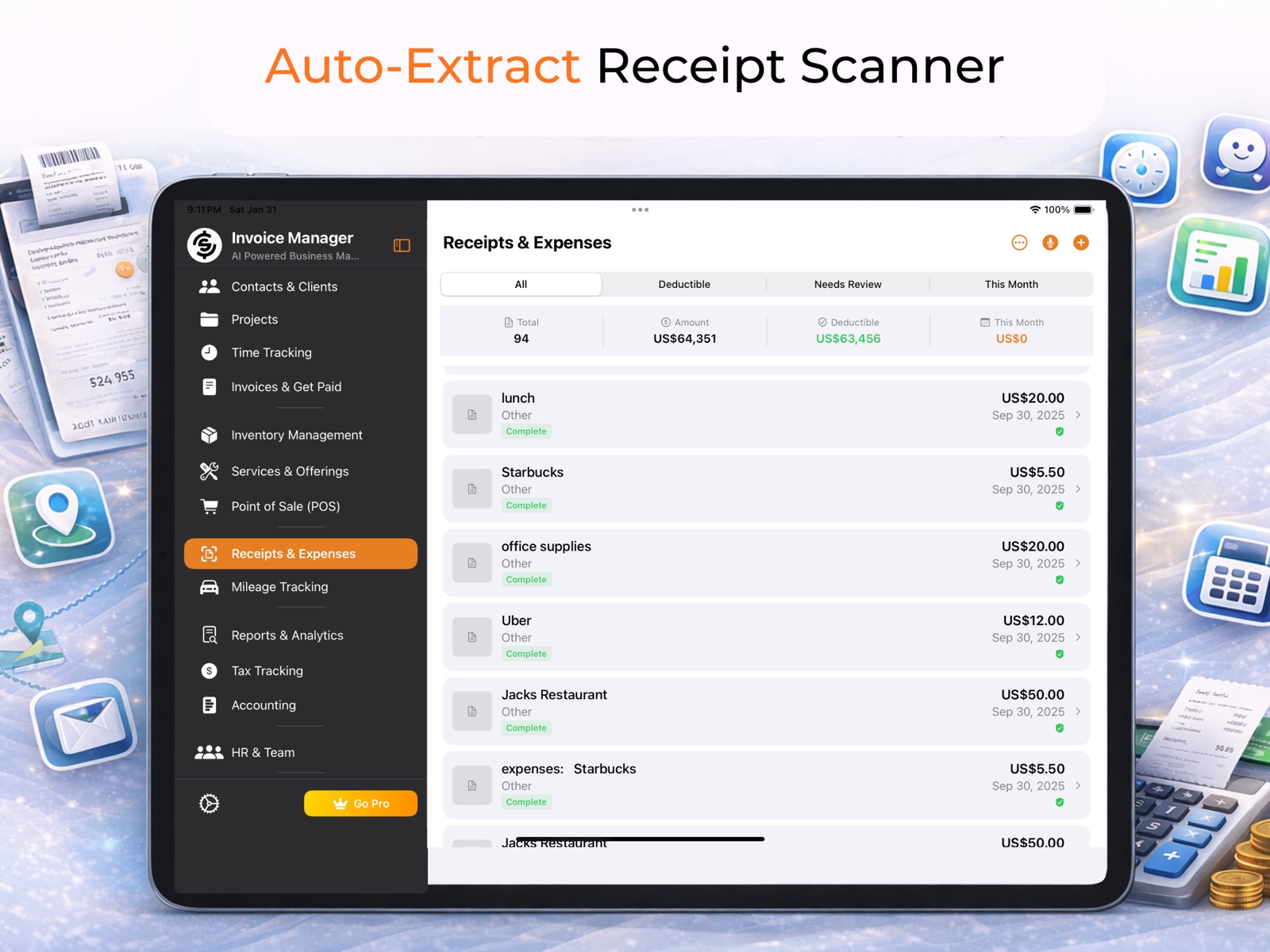Invoice Manager ▸Smart Invoice ipad screenshot 3