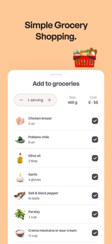 MealBuddy Recipe, Grocery List iPhone screenshot