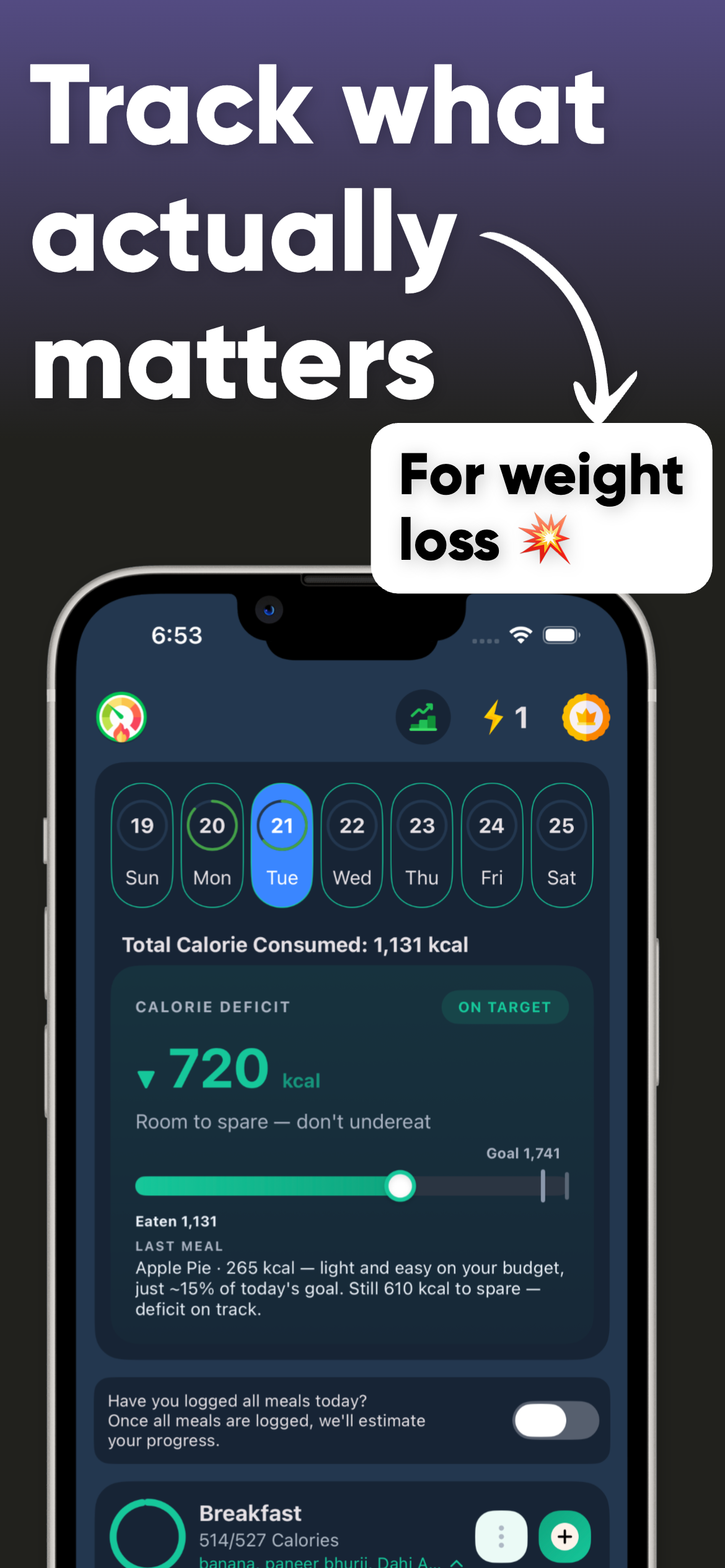 AI Calorie Counter & Deficit screenshot 2