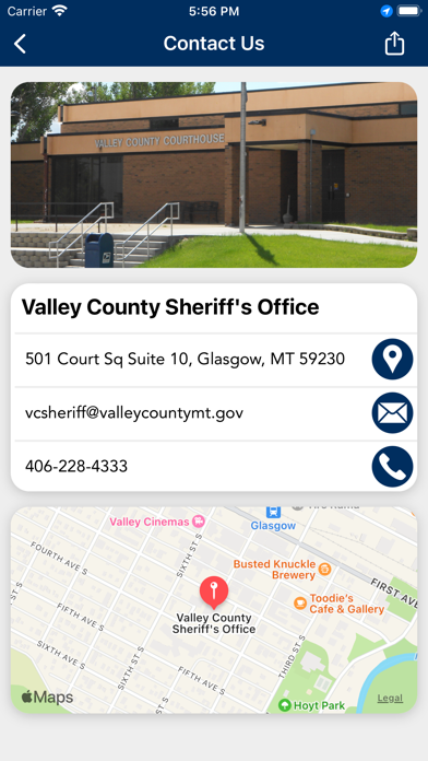 Valley County MT Sheriff Screenshot
