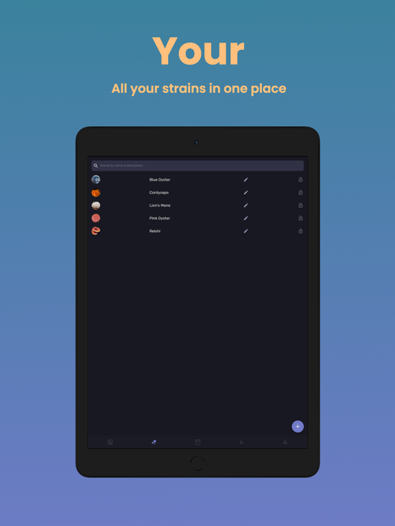 MycoFile Mushroom Grow Tracker iPad screenshot 2 - Productivity app