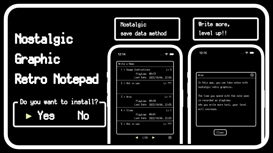 #1. Prolog Retro Notes: 8-Bit Memo (iOS) 게시자: yasuhiro kojima