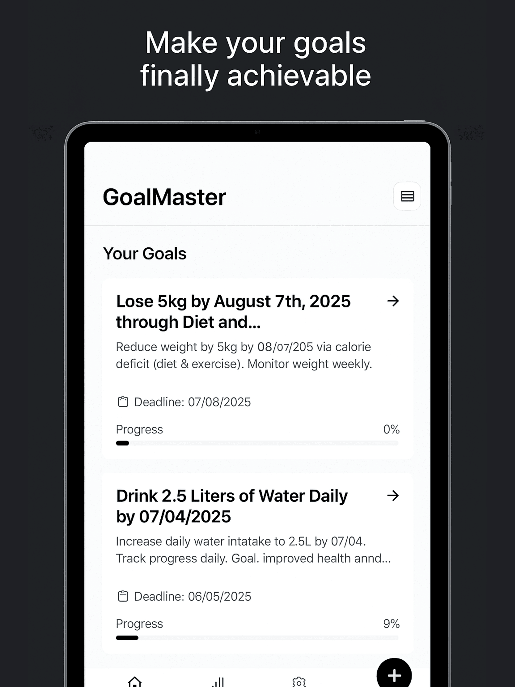 GoalMaster - Reach your goals