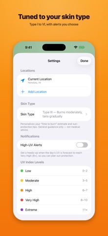 UV Report iPhone screenshot