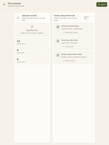 Calm Co-Parenting iPad screenshot