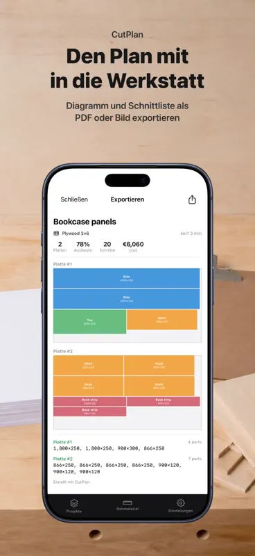 Zuschnittplan Holz & Platten screenshot 9 of 10