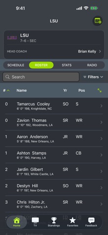 LSU Football Schedules iPhone screenshot