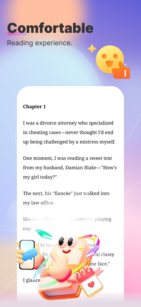 Rosia - The app provides a clean and comfortable "chapter interface" with an optimized "text display" for an immersive and uninterrupted reading flow.