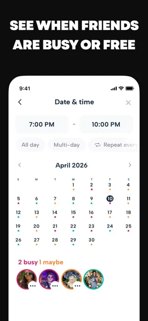 Howbout: shared calendar iPhone screenshot 4