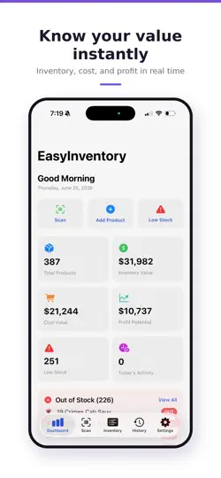 Capture d'écran de EasyInventory sur iPhone 1