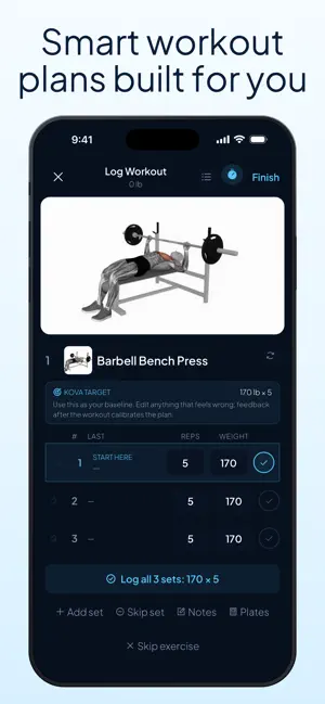 Kova: Lift & Strength Tracker screenshot 1