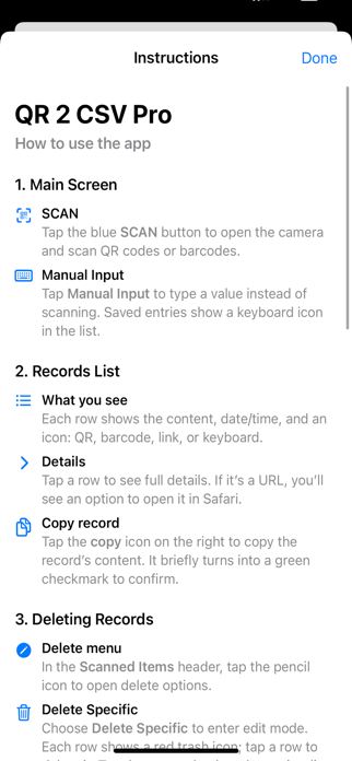 QR 2 CSV Pro Screenshot 4 of 9