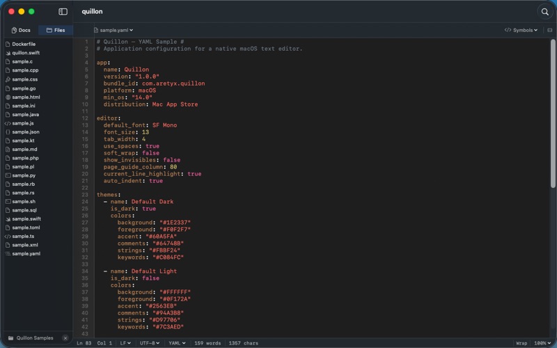 Quillon Editor screenshot