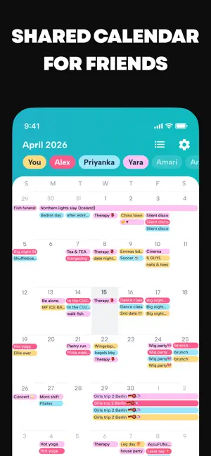 Howbout: shared calendar iPhone screenshot 1