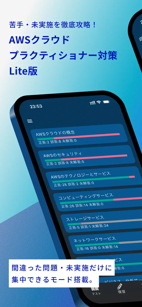 Screenshot #1 pour AWS クラウドプラクティショナー 問題集 Lite版