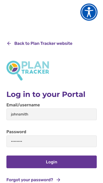 Plan Tracker Portal app screenshot
