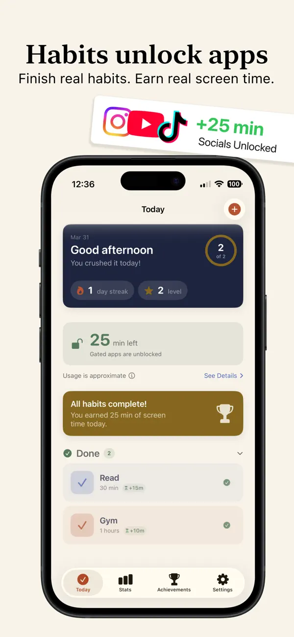 Screenshot #1 pour AnyHabit: App Blocker & Focus