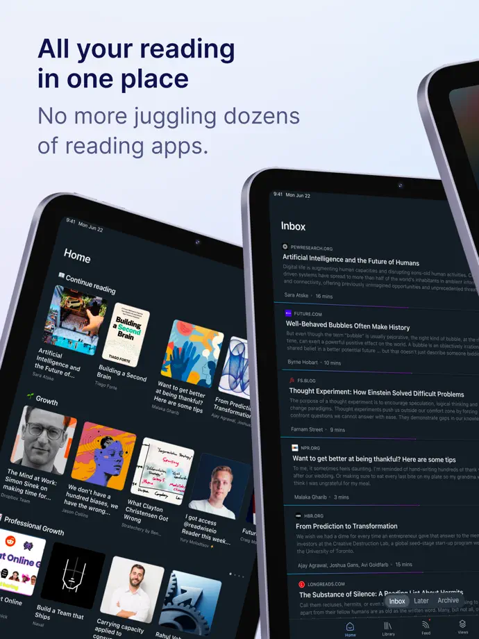 Readwise Reader iPad screenshot 1
