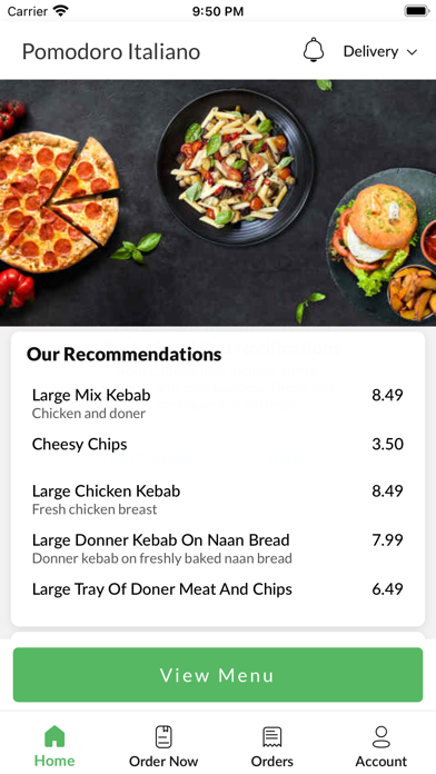 Pomodoro Italiano Wigan, Screenshot
