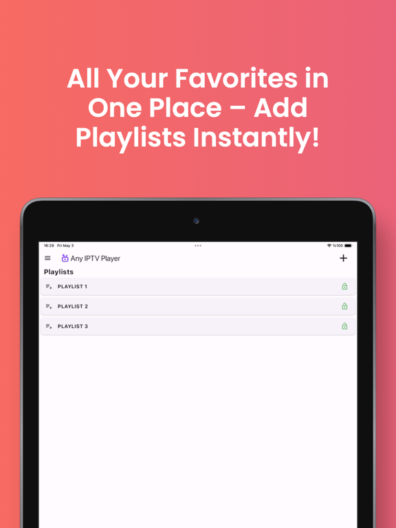 Any IPTV Player iPad screenshot 1 - Entertainment app