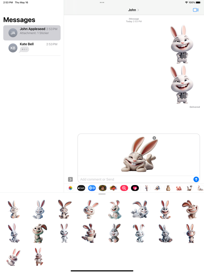 Happy Bunny Stickers