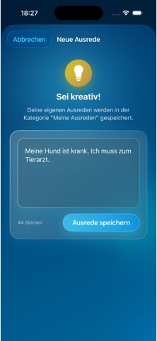 Pro-Ausreden screenshot