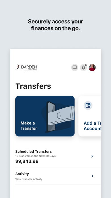 Darden Credit Union Mobile iPhone screenshot 2 - Finance app