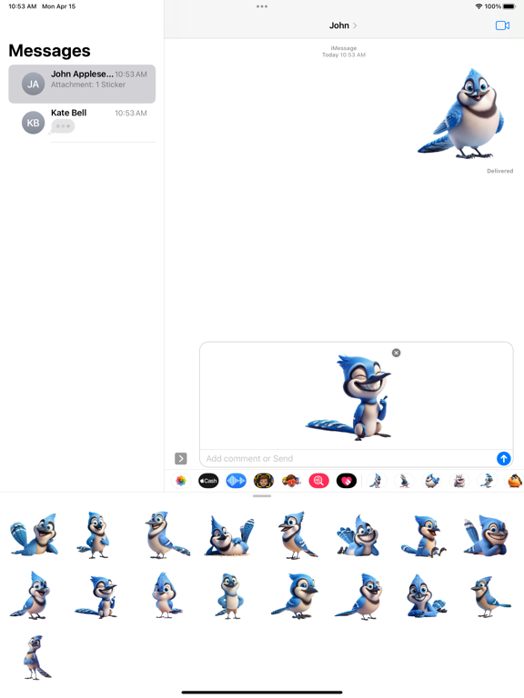Screenshot #5 pour Happy Blue Jay Stickers
