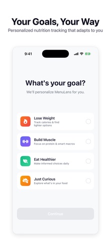 MenuLens - AI Calorie Counter iPhone screenshot