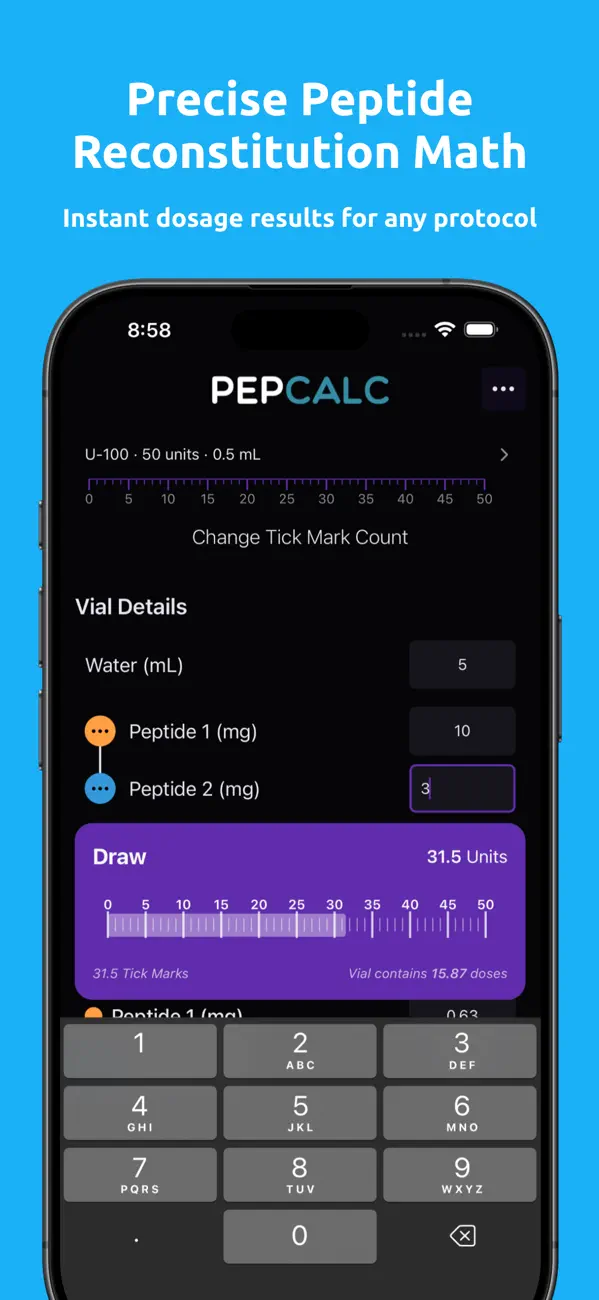 Screenshot #2 pour PepCalc: Peptide Calculator