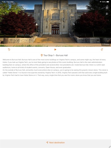 Virginia Tech Hokies on Track iPad screenshot