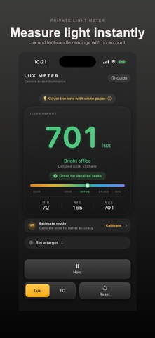 LUX Meter - Light Meter iPhone screenshot