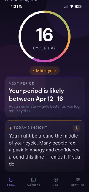 Calla: Period Tracker screenshot 2