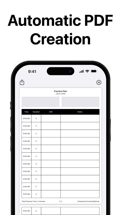 PracticePlanner - Coach Plan Screenshot