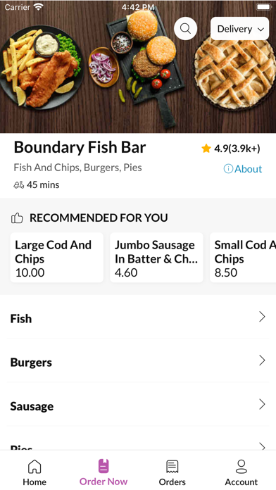 Boundary Fish Bar Norwich. Screenshot