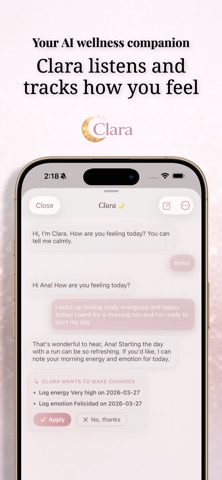 Clara: Mood Journal & Cycle Screenshot 1 of 5