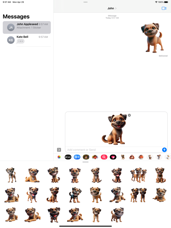 Screenshot #5 pour Happy Border Terrier Stickers