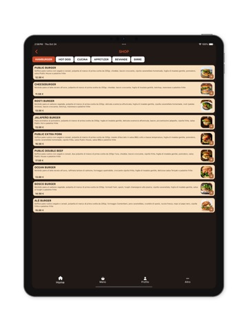 Public House Burger iPad screenshot